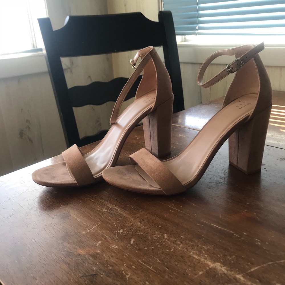 Strappy nude heels